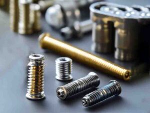 Close-up view of custom screws with various moisture-proof coatings, including galvanized, nickel-plated, and stainless steel finishes. These screws are designed to offer superior corrosion resistance and long-lasting performance in humid environments, ideal for industrial, automotive, and construction applications.